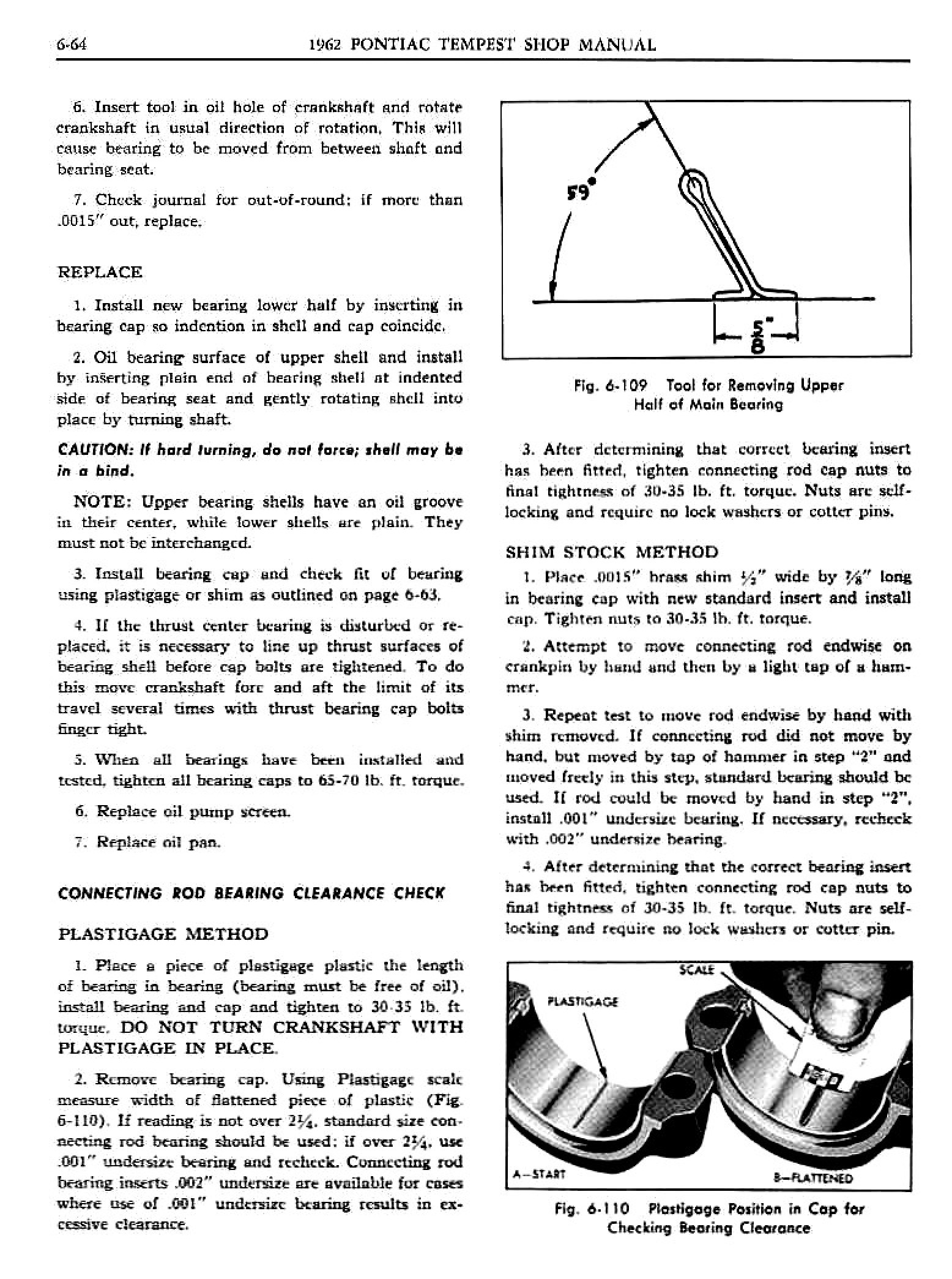 Pontiac Tempest Shop Manual Engine Page Of